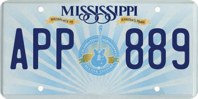 MS license plate APP889