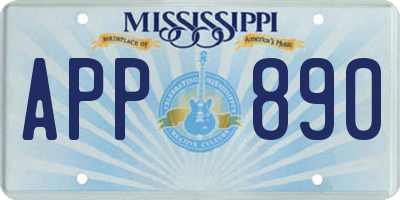 MS license plate APP890