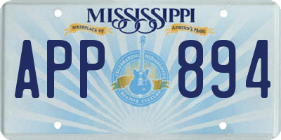 MS license plate APP894