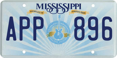 MS license plate APP896