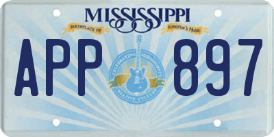 MS license plate APP897