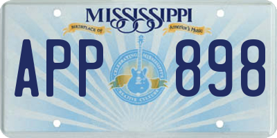 MS license plate APP898