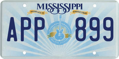 MS license plate APP899