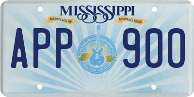 MS license plate APP900
