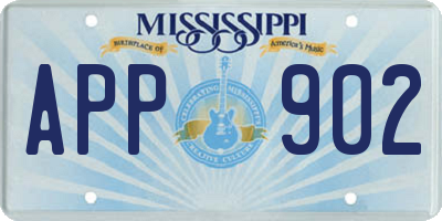 MS license plate APP902