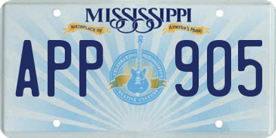 MS license plate APP905