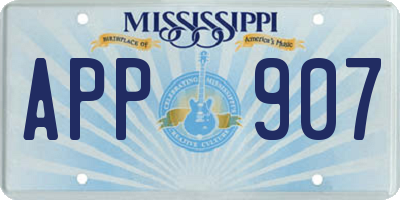 MS license plate APP907