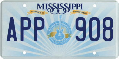 MS license plate APP908