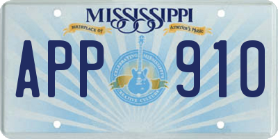 MS license plate APP910