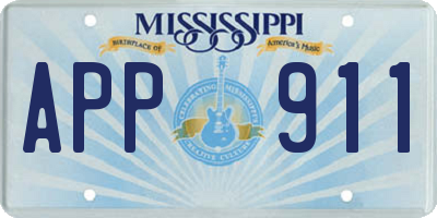 MS license plate APP911