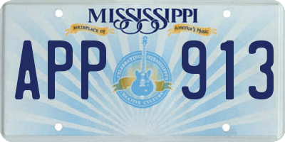 MS license plate APP913