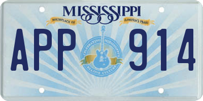 MS license plate APP914
