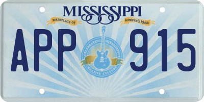 MS license plate APP915