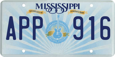 MS license plate APP916