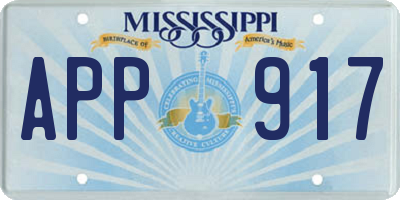 MS license plate APP917