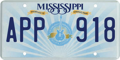 MS license plate APP918