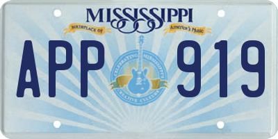 MS license plate APP919