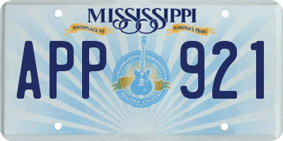 MS license plate APP921