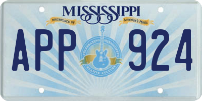 MS license plate APP924