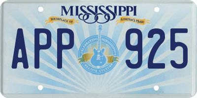 MS license plate APP925