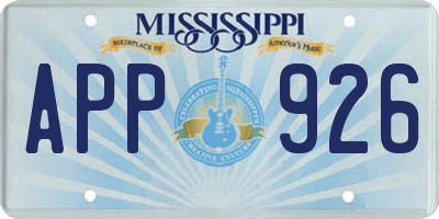 MS license plate APP926