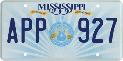 MS license plate APP927
