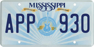MS license plate APP930