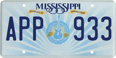 MS license plate APP933