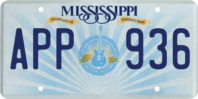 MS license plate APP936