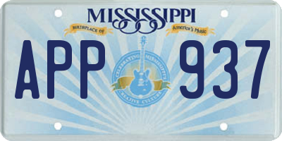 MS license plate APP937