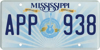 MS license plate APP938