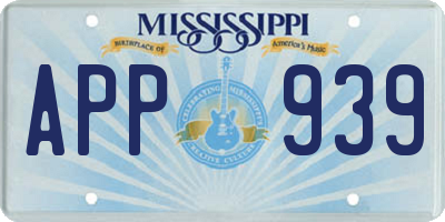 MS license plate APP939