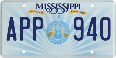 MS license plate APP940