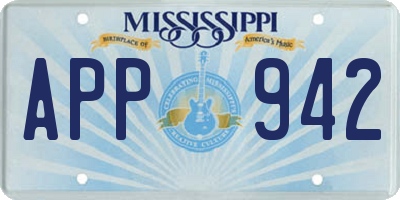 MS license plate APP942