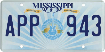 MS license plate APP943