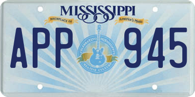 MS license plate APP945