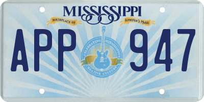 MS license plate APP947