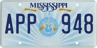 MS license plate APP948
