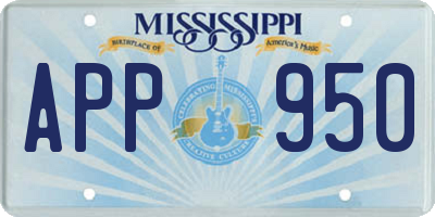 MS license plate APP950