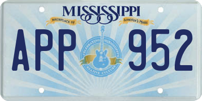 MS license plate APP952