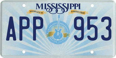 MS license plate APP953