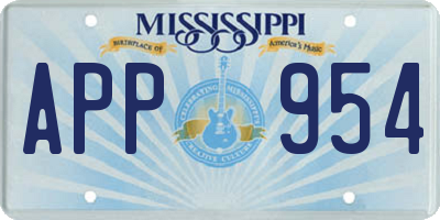 MS license plate APP954