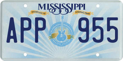 MS license plate APP955