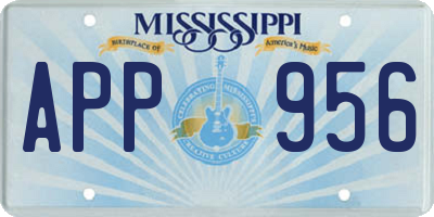 MS license plate APP956