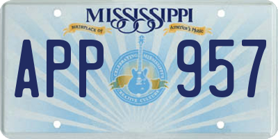 MS license plate APP957