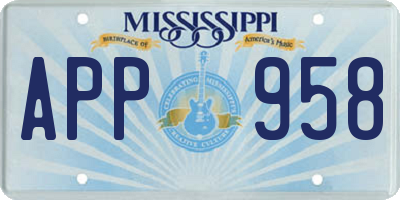 MS license plate APP958