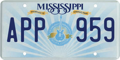 MS license plate APP959