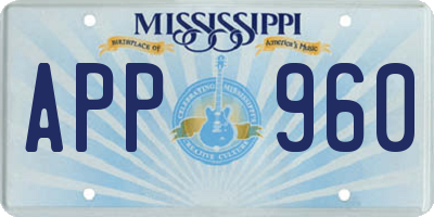 MS license plate APP960