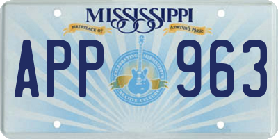 MS license plate APP963
