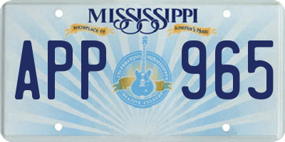 MS license plate APP965